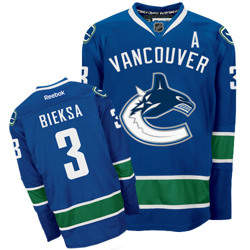 Classic Design Vancouver Canucks 3 Kevin Bieksa Blue NHL Hockey Jerey